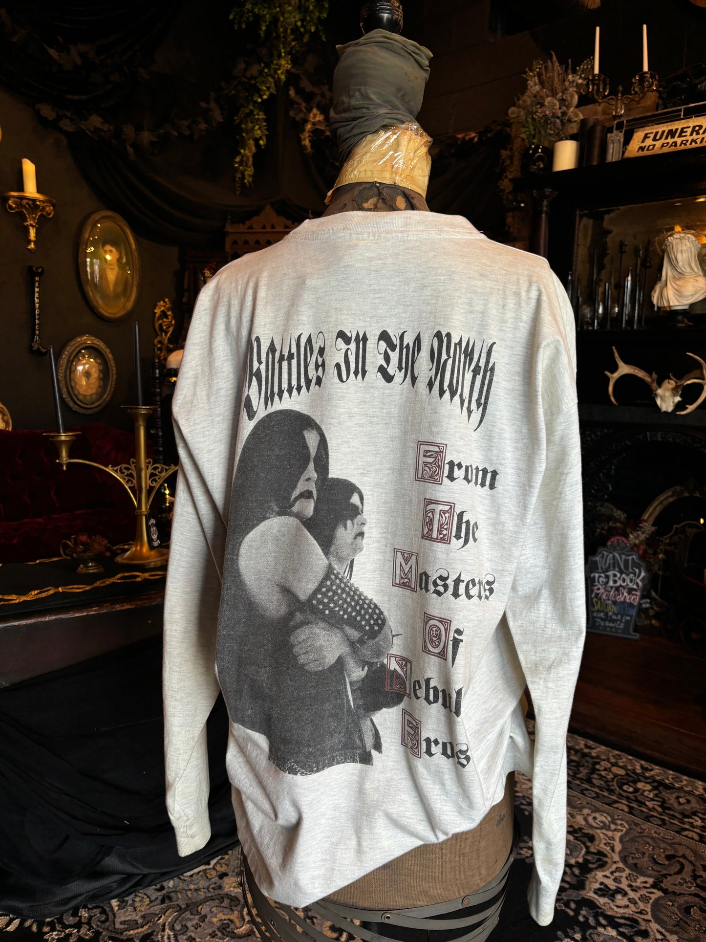 Vintage Grey Immortal Battles In The North Long Sleeve Tee
