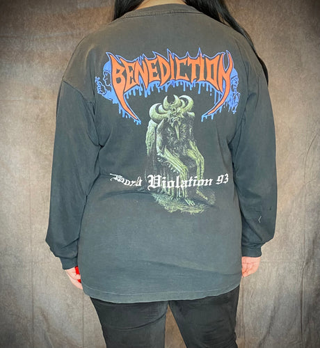 Vintage Benediction 1993 “World Violation” Tour Merch Long Sleeve Shirt