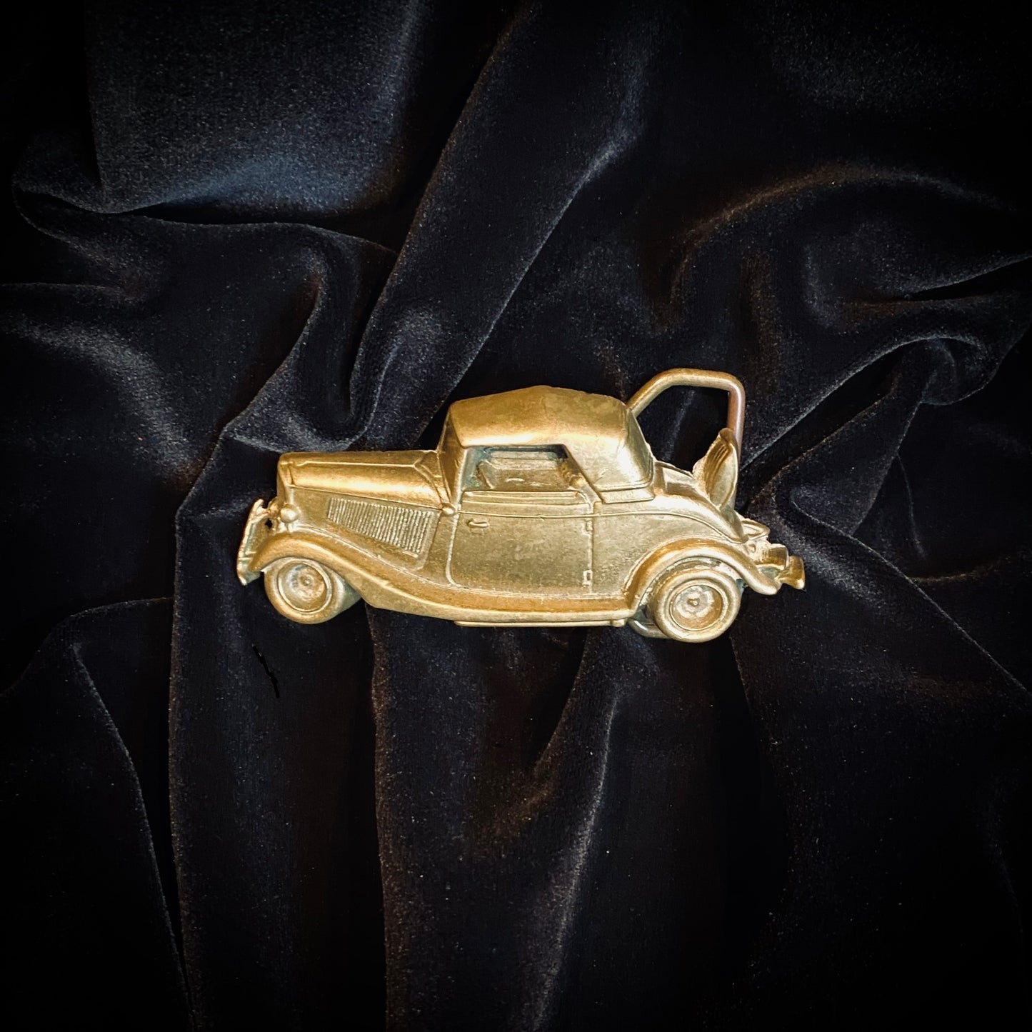 Vintage Car Solid Brass Belt Buckle