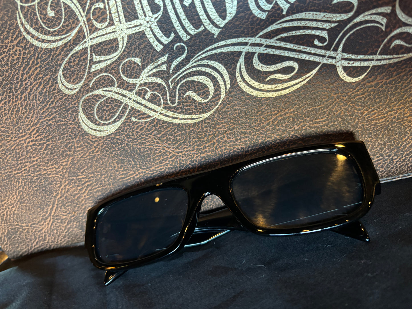 Black Skinny Geometric Sunglasses