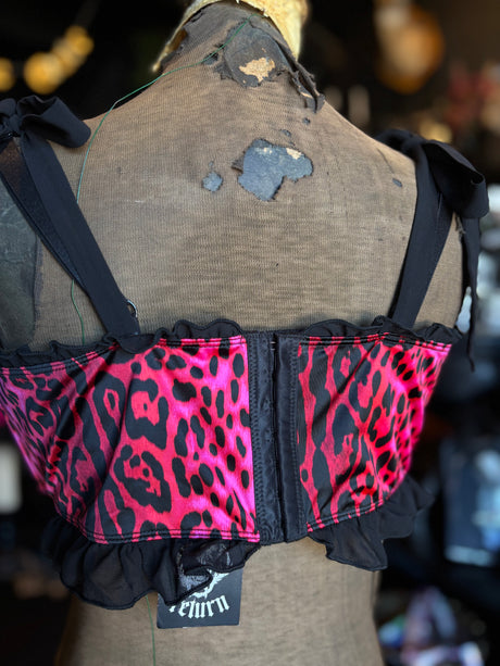 Torrid X Betsey Johnson Pink Leopard Print Bustier Bra