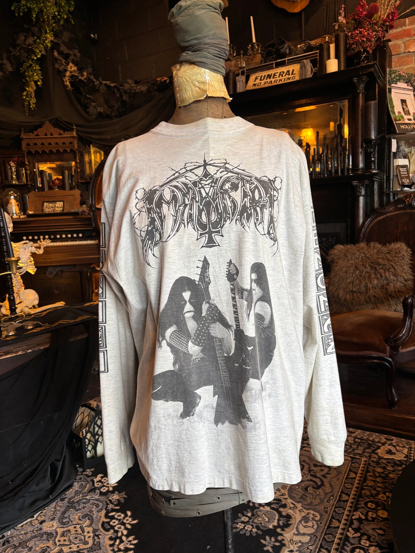 Vintage Grey Immortal Battles In The North Long Sleeve Tee