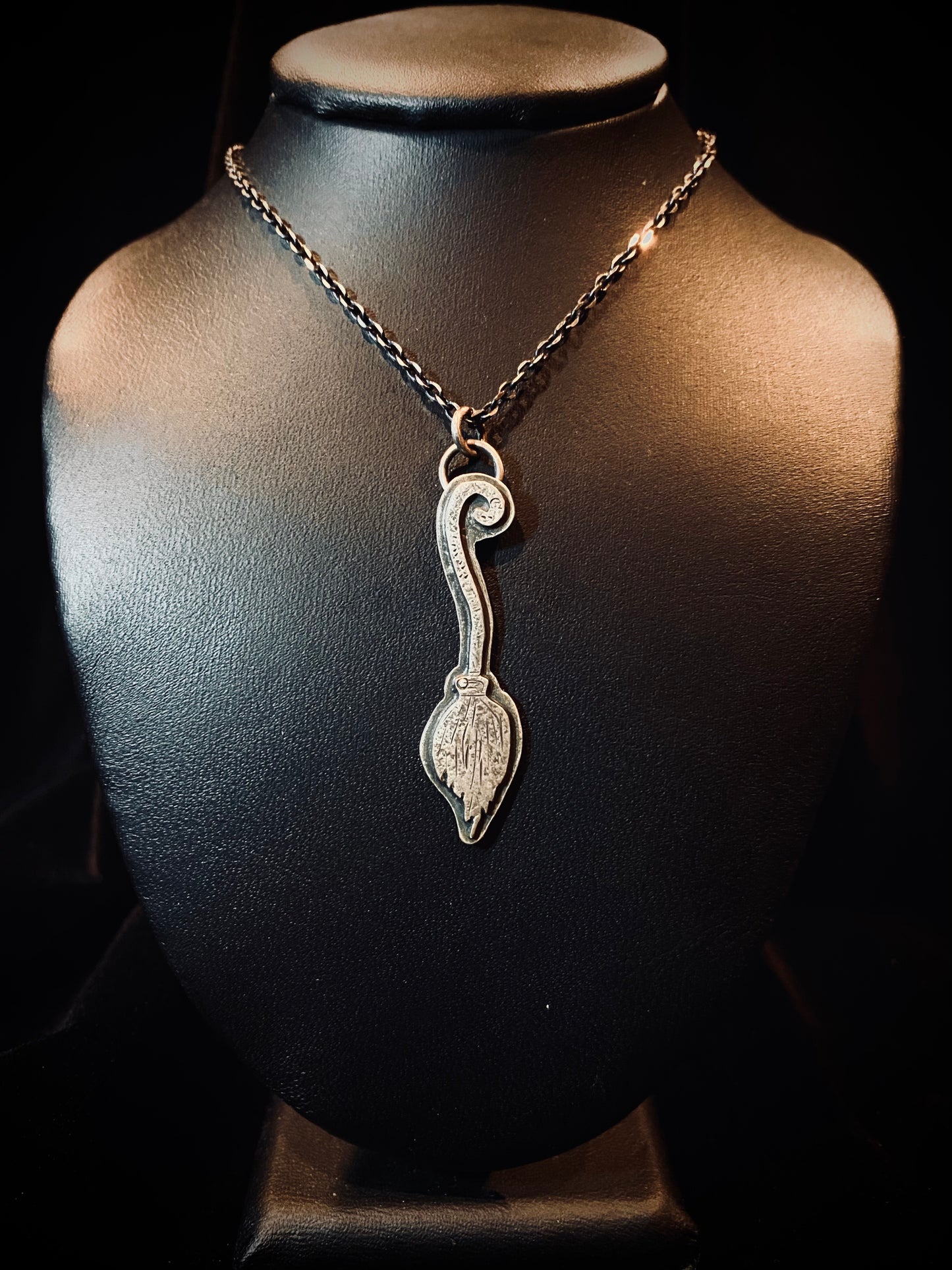 Von Desolate Sterling Silver Witch Broom Necklace