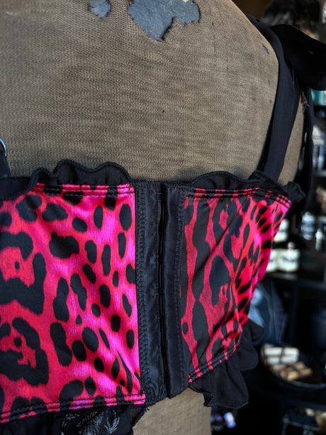 Torrid X Betsey Johnson Pink Leopard Print Bustier Bra