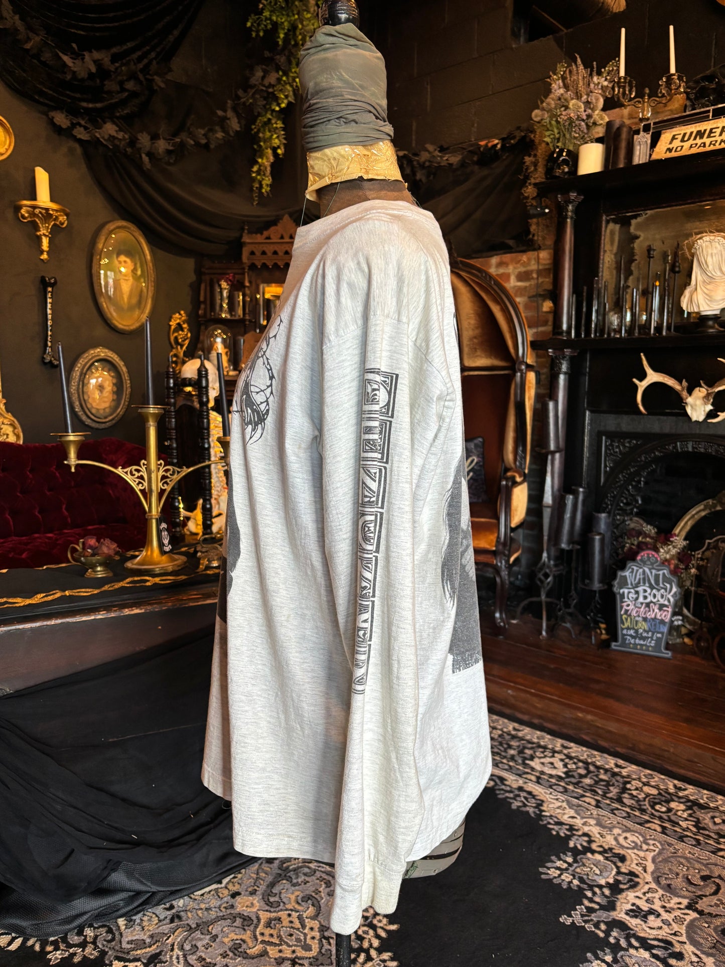 Vintage Grey Immortal Battles In The North Long Sleeve Tee