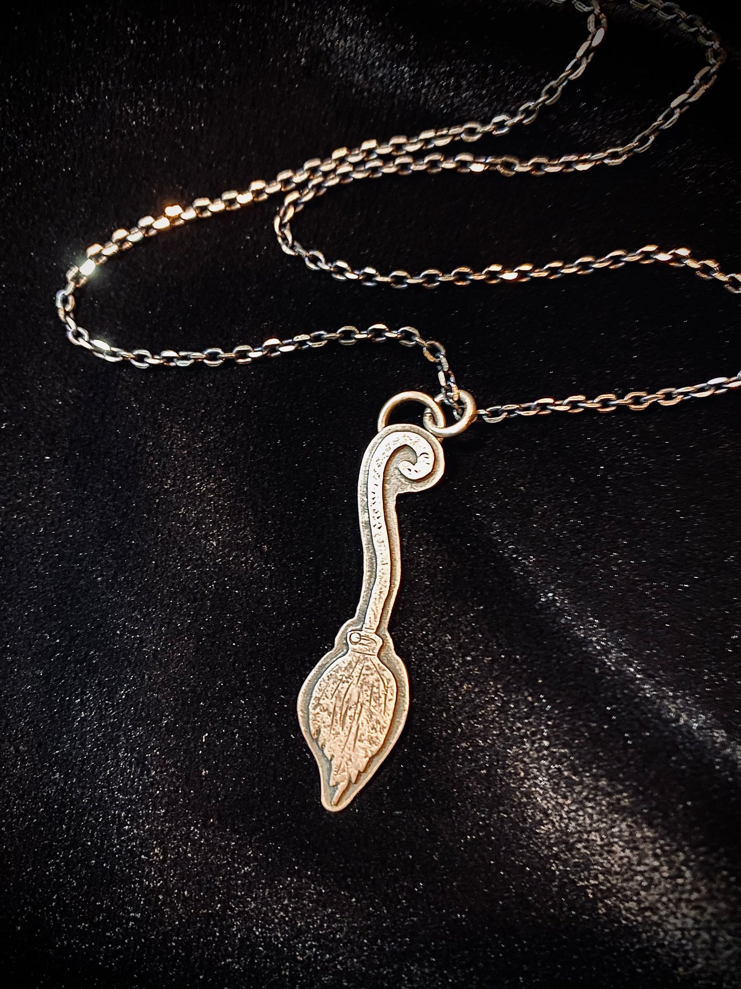 Von Desolate Sterling Silver Witch Broom Necklace