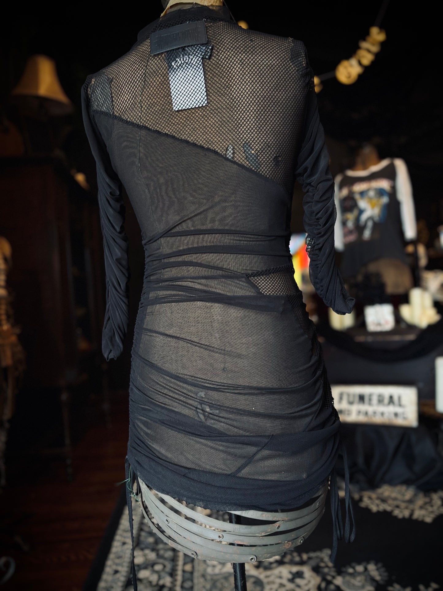 DARKERWAVES sheer fishnet dress