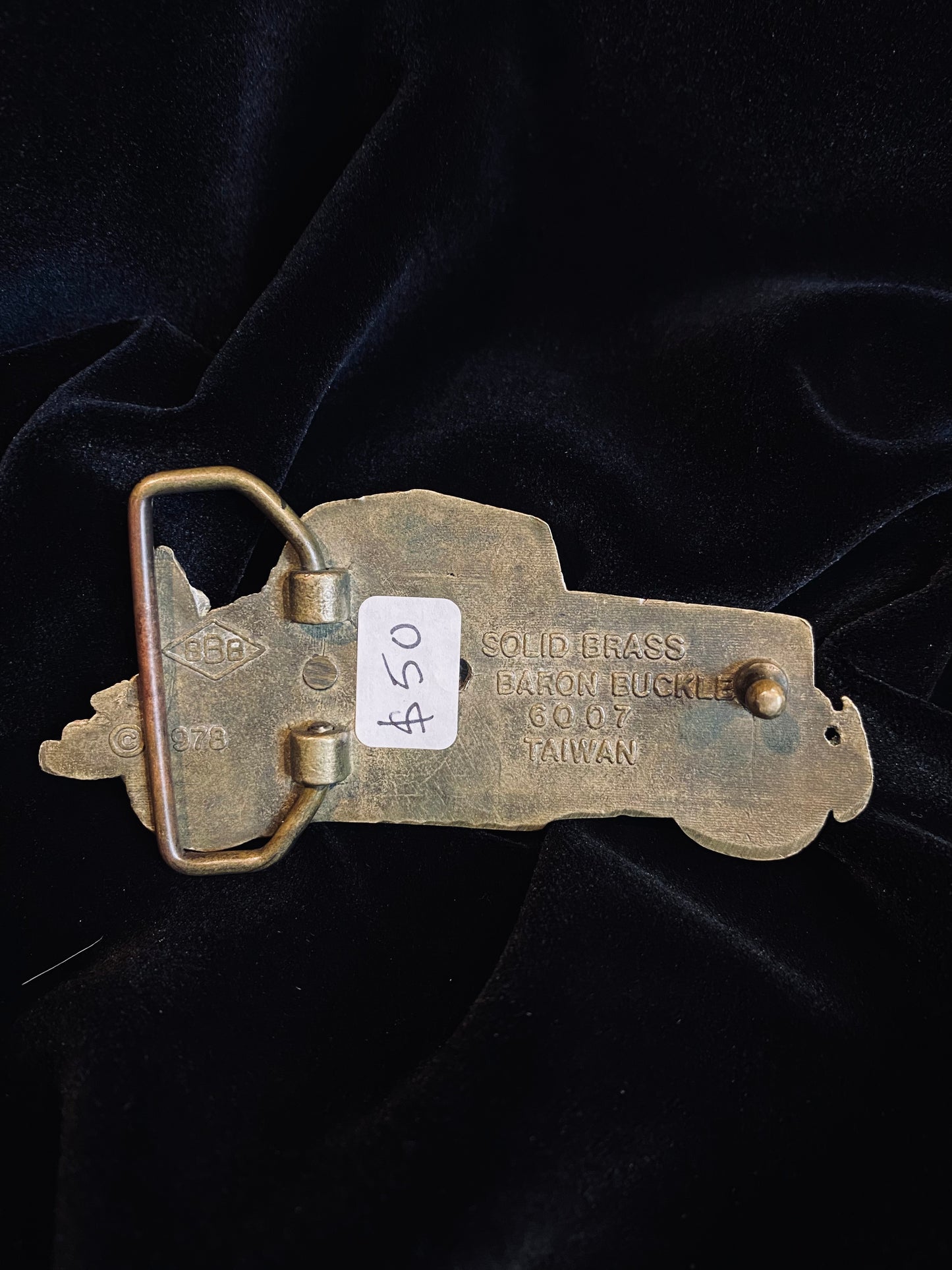 Vintage Car Solid Brass Belt Buckle