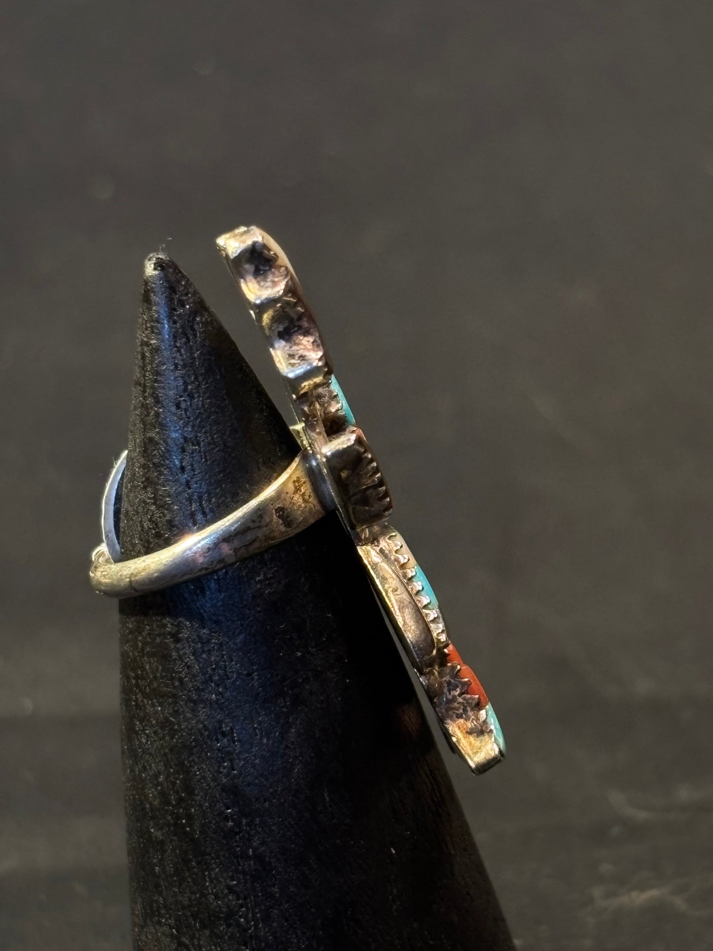 Silver Zuni Knifewing Kachina Dancer Ring