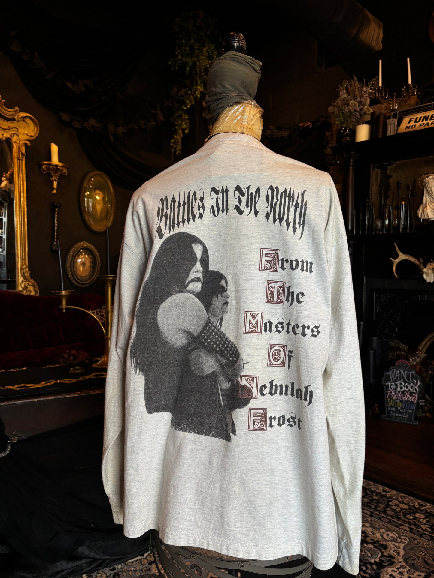 Vintage Grey Immortal Battles In The North Long Sleeve Tee