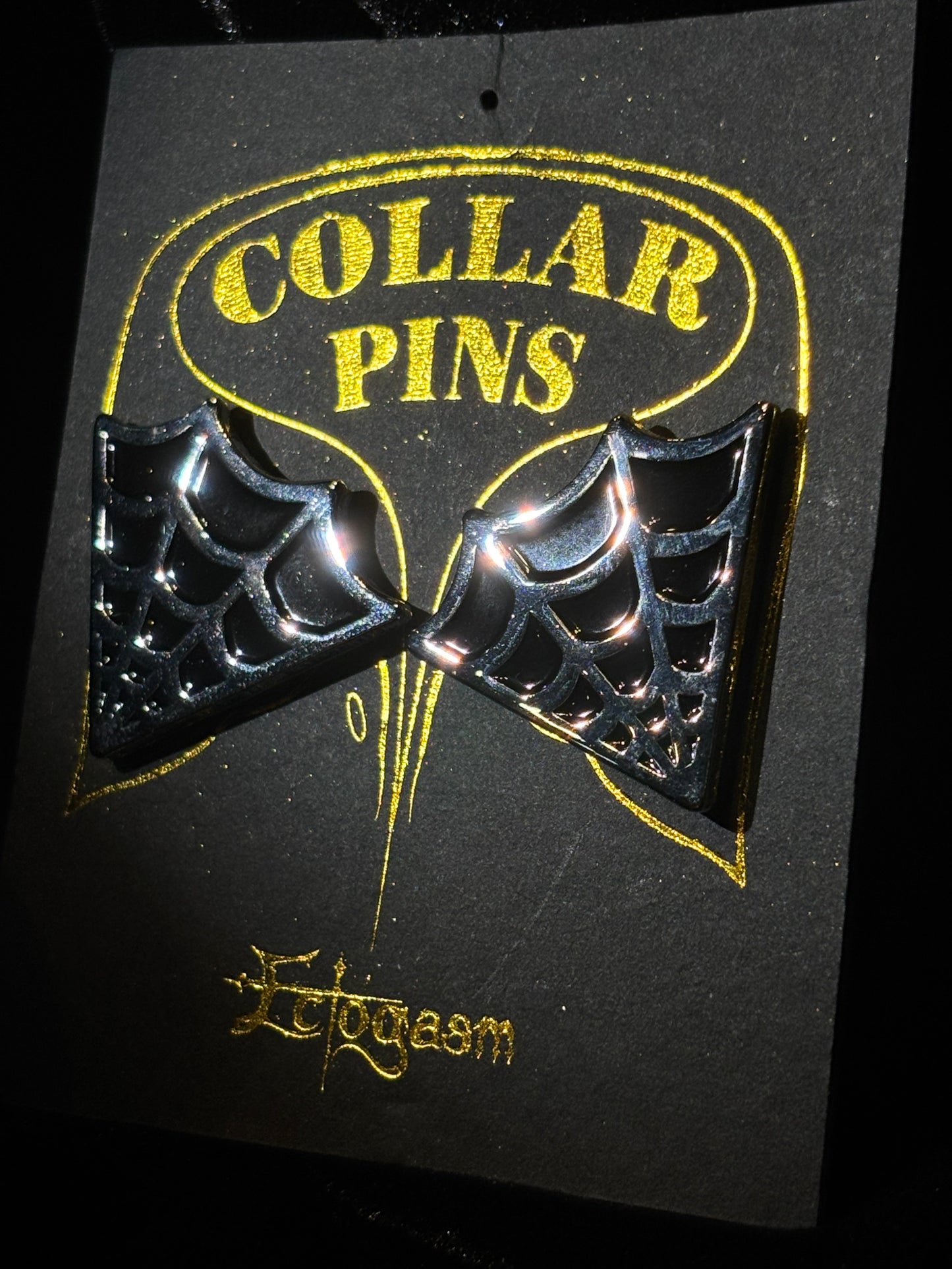 Ectogasm Cobweb Collar Pins