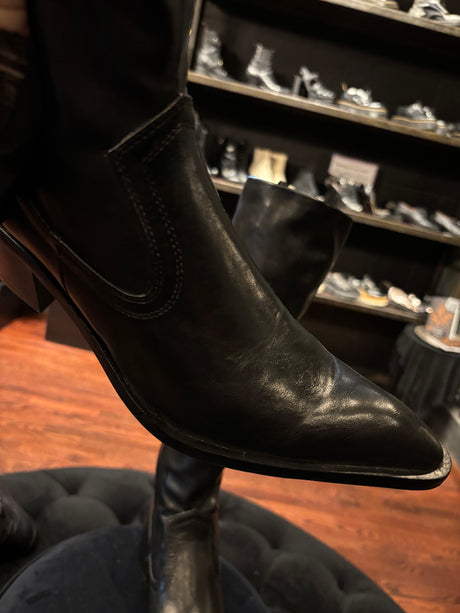 Jeffery Campbell Black Thigh High Pinched Toe Boots