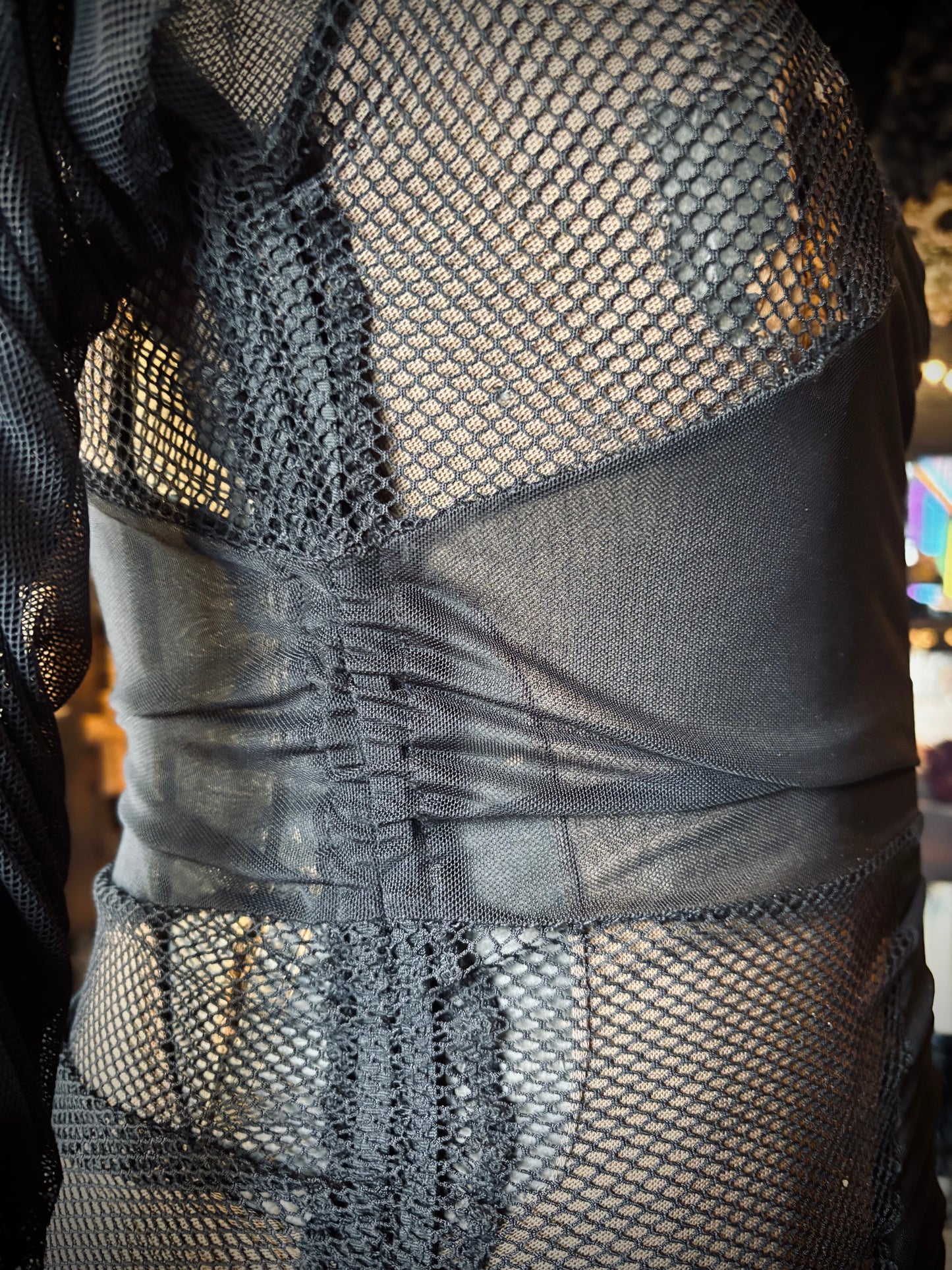 DARKERWAVES sheer fishnet dress