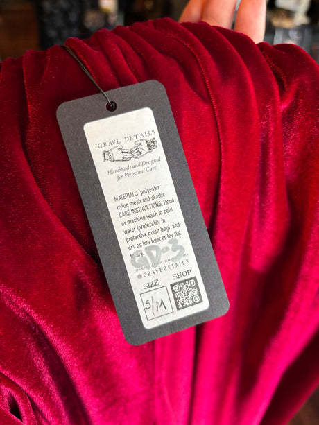 Grave Details Dark Red Velvet Cozy Bloomer Capri Pants
