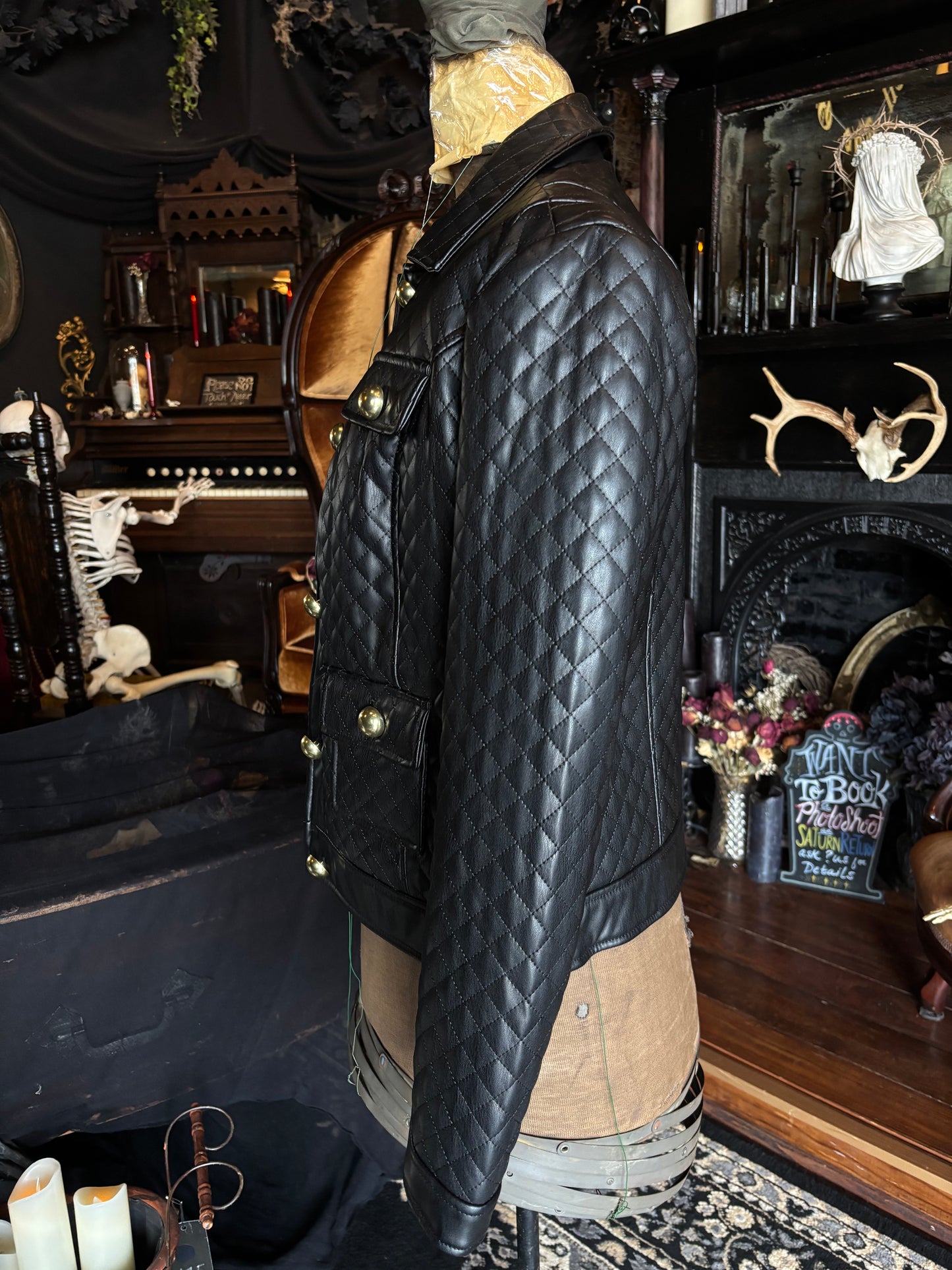 G by Giuliana Black Label Quilted Faux Leather Jacket