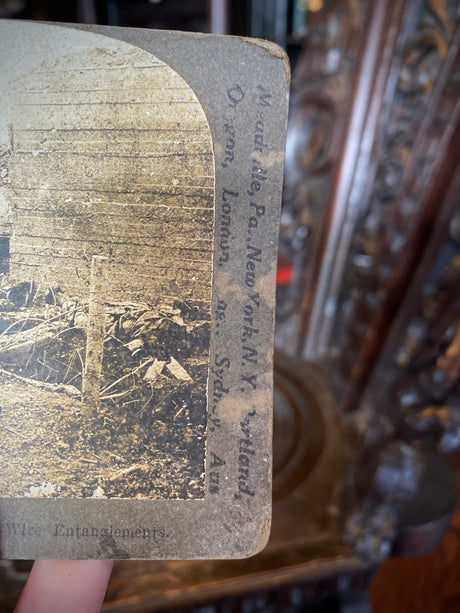 Vintage Stereoscope With German War Photo 3D Viewing Card