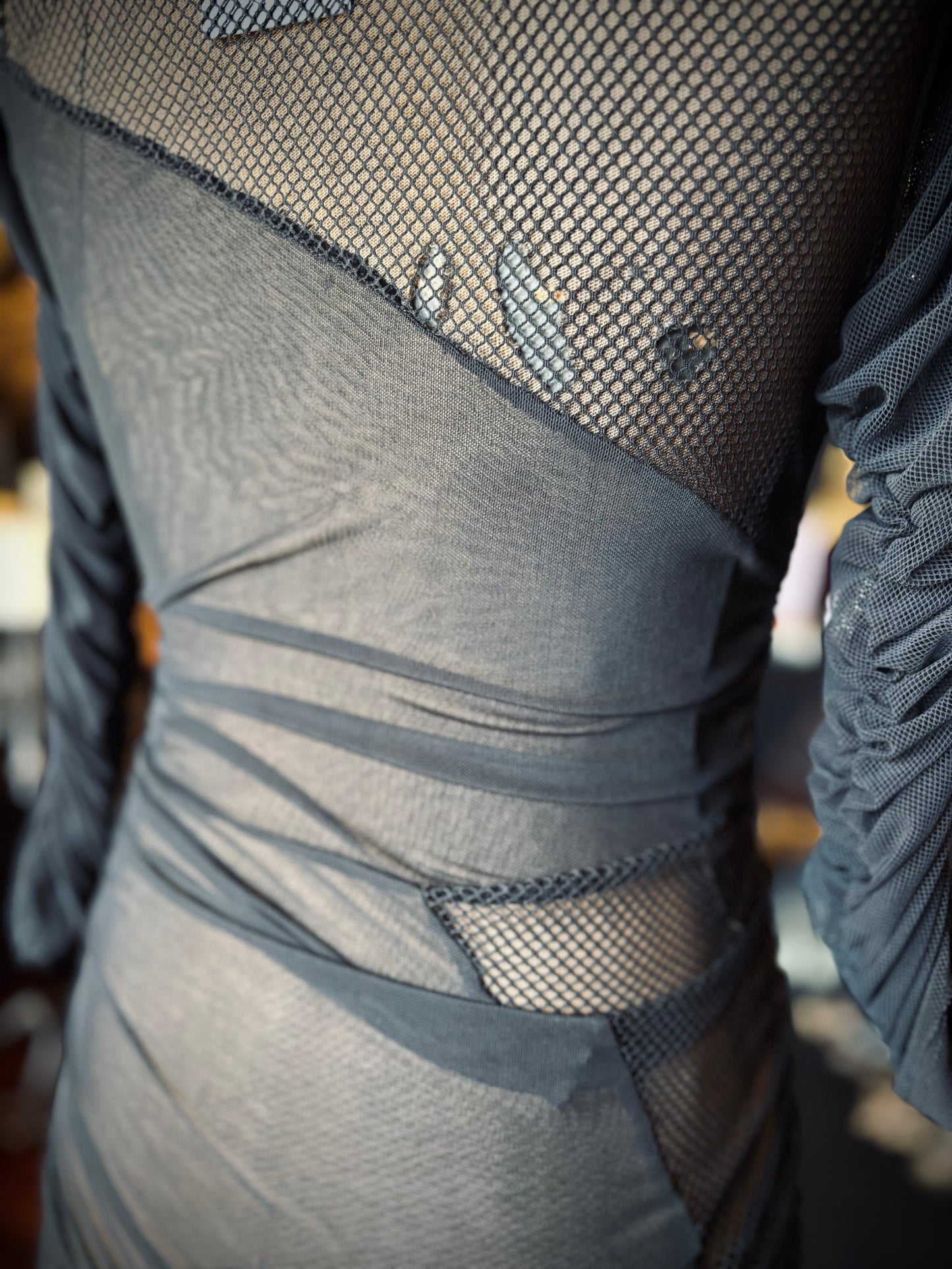 DARKERWAVES sheer fishnet dress