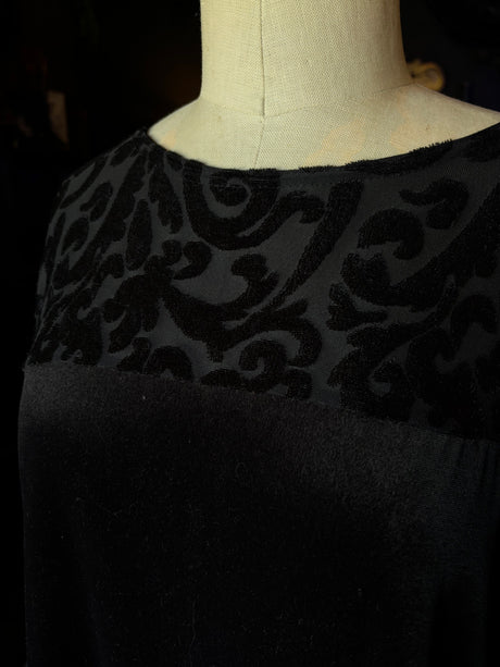 Vintage 90’s Diane Von Furstenberg Black Velvet Midaxi Dress