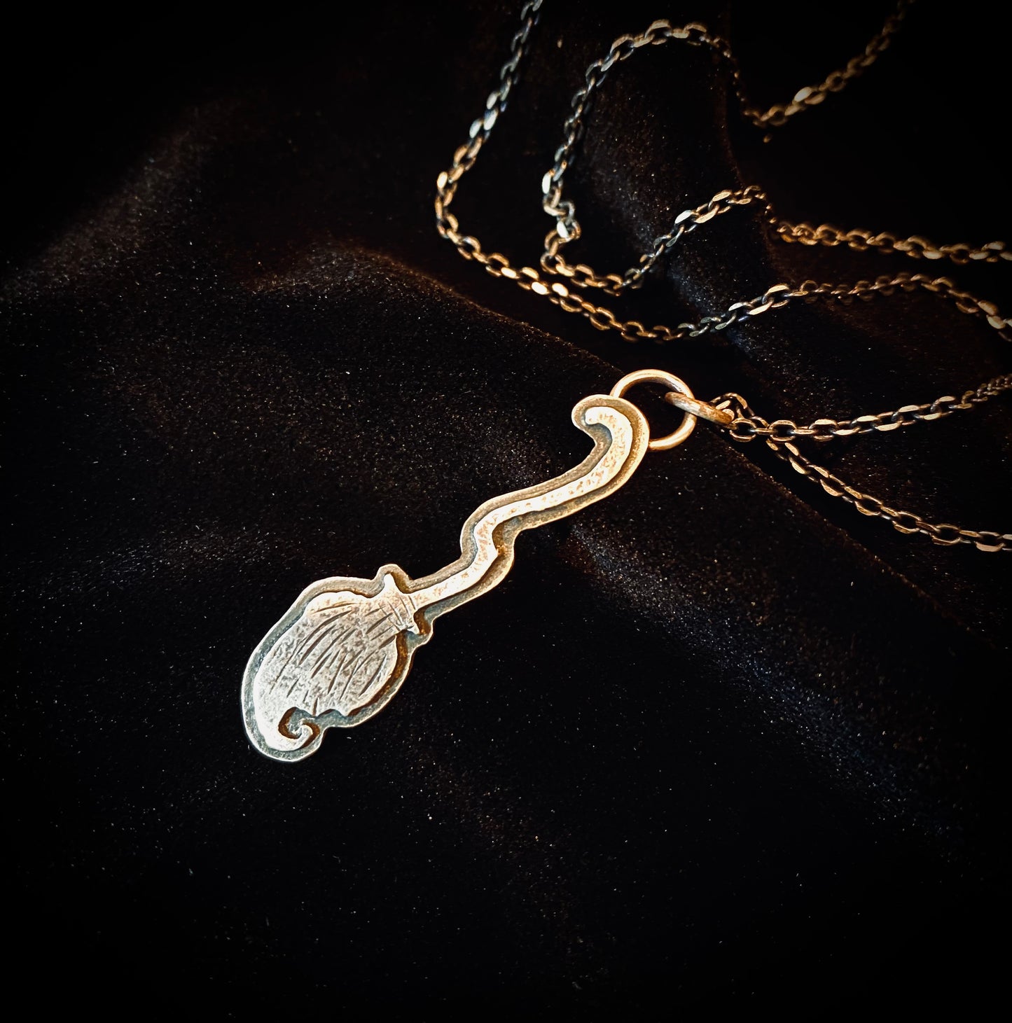 Von Desolate Sterling Silver Witch Broom Necklace