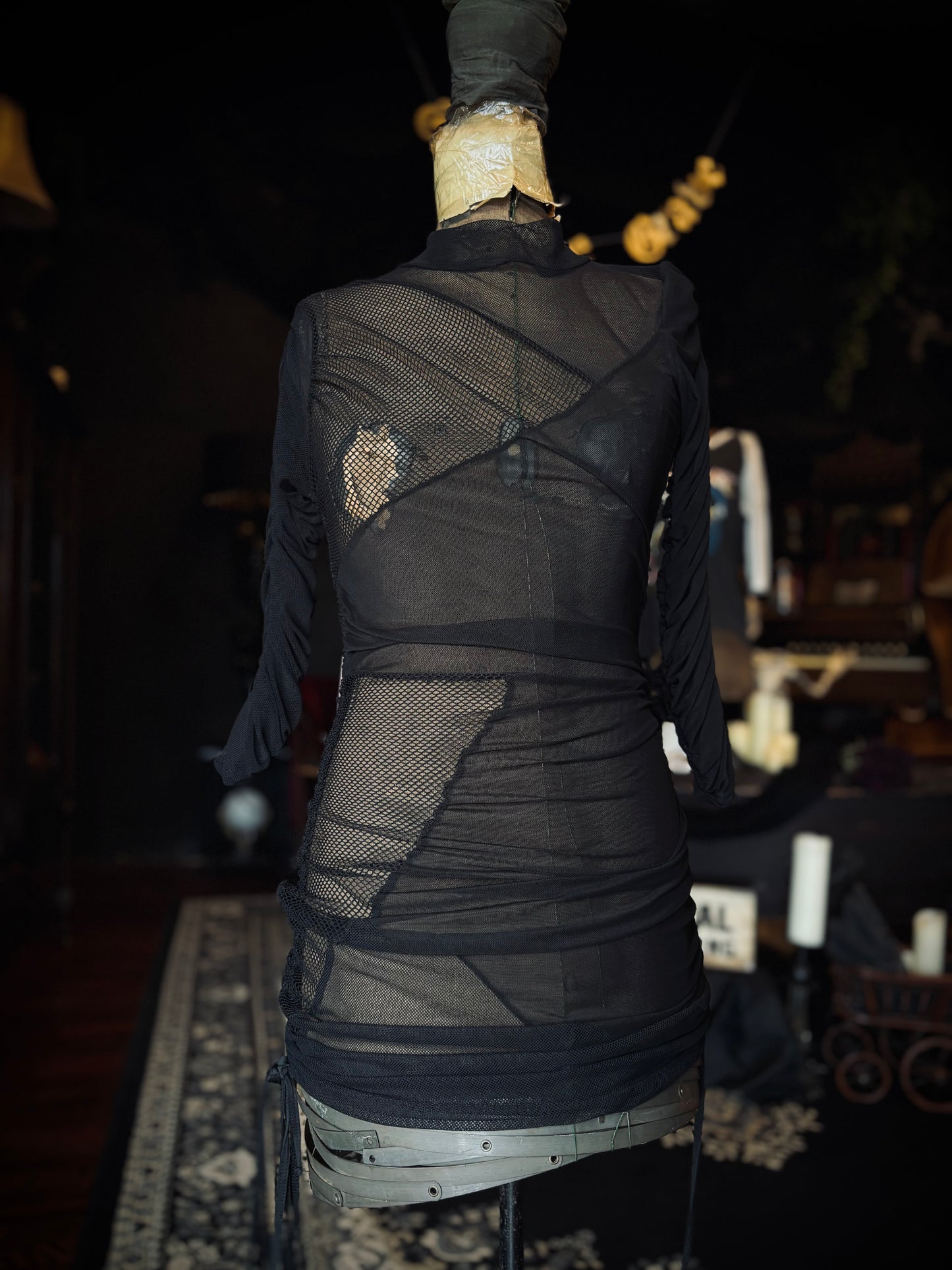 DARKERWAVES sheer fishnet dress