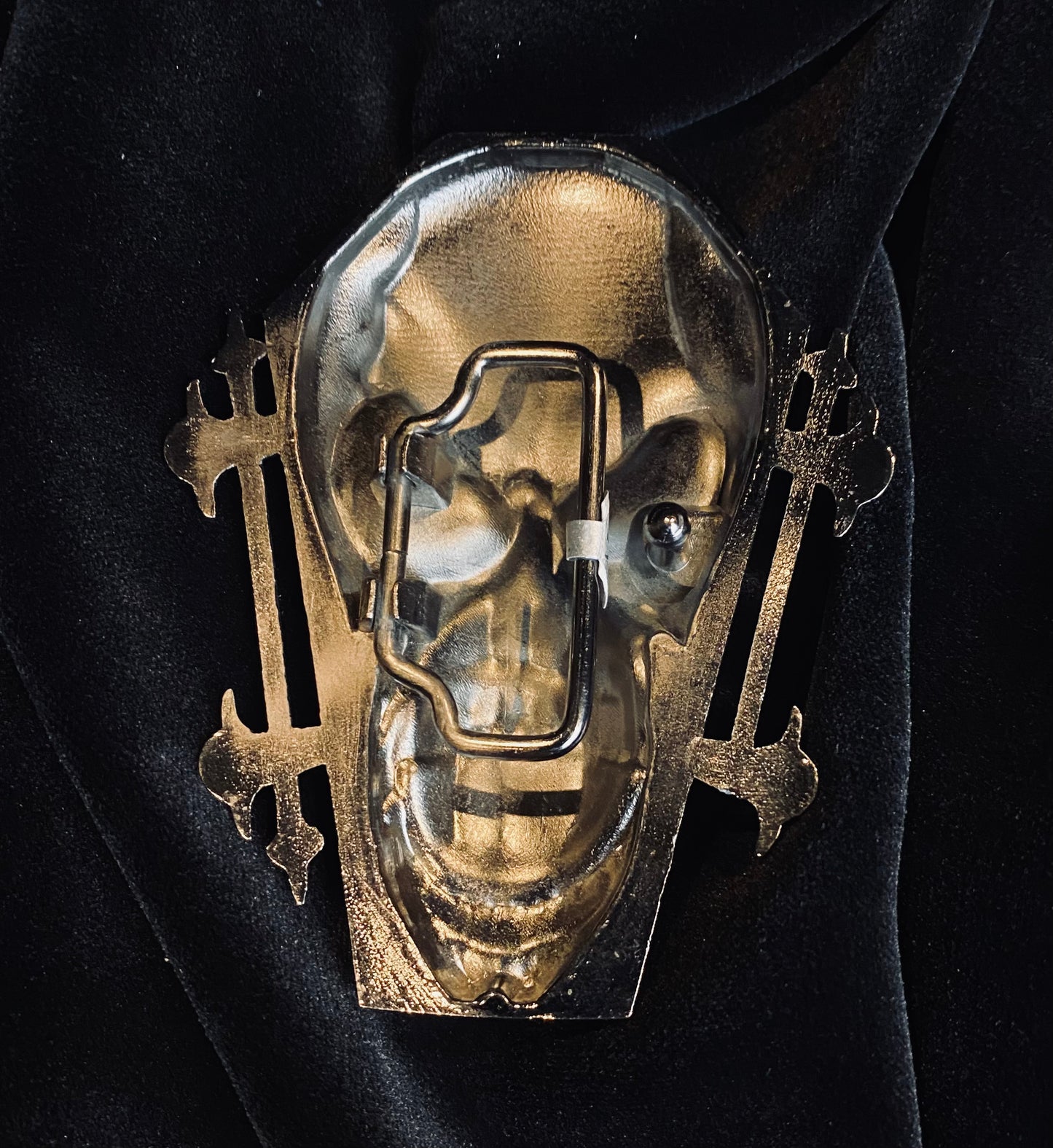 Stainless Steel Skull Coffin Shaped belt buckle
