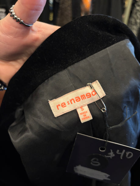 RE:NAMED Black Velvet Moto Jacket