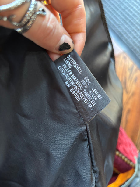 Vintage Wilson’s Open Road Black Leather Fringe Goth Cowboy Yallternative Motorcycle Biker Jacket