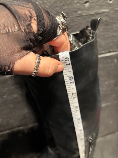 Jeffery Campbell Black Thigh High Pinched Toe Boots