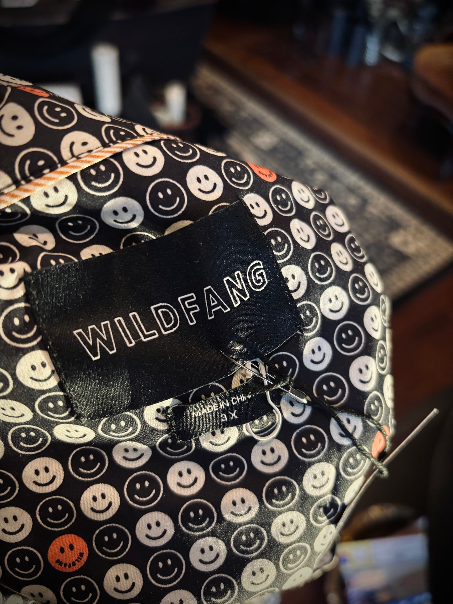 Wild Fang Smiley face short sleeve button down