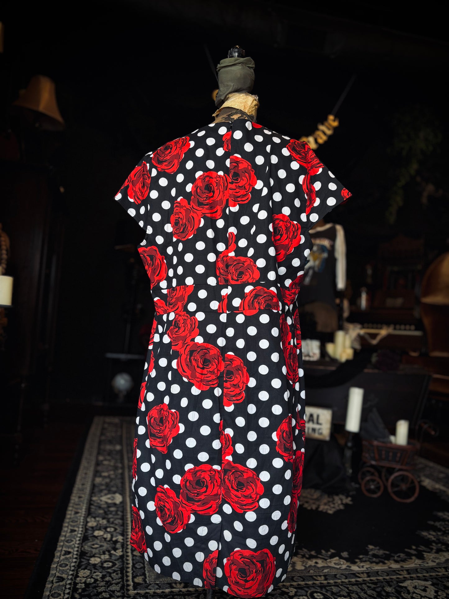 Grace Karin Rose Polkadot pinup dress