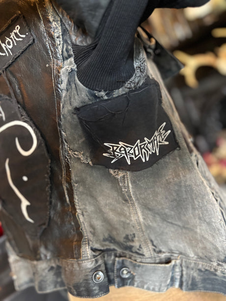 Rick Owen’s DRKSHDW Denim & Leather Customized Jacket
