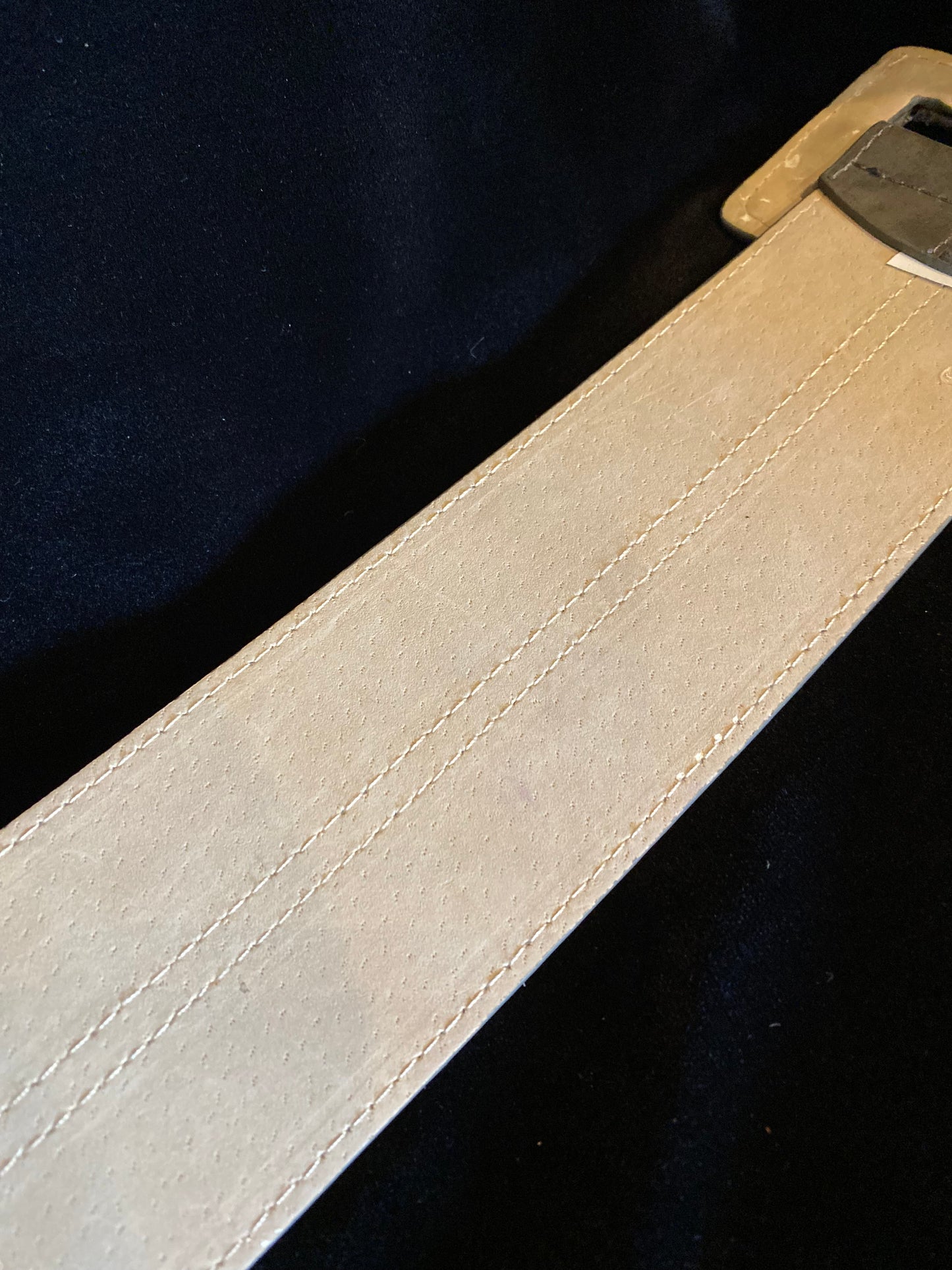 Grey Suede and Patent Leather Waist Belt