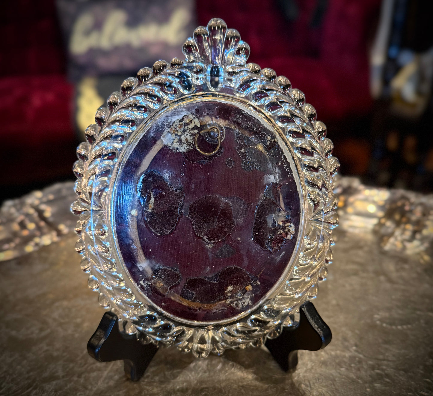 Antique Ornate Glass Framed Cameo Portrait of Pauline Bonaparte