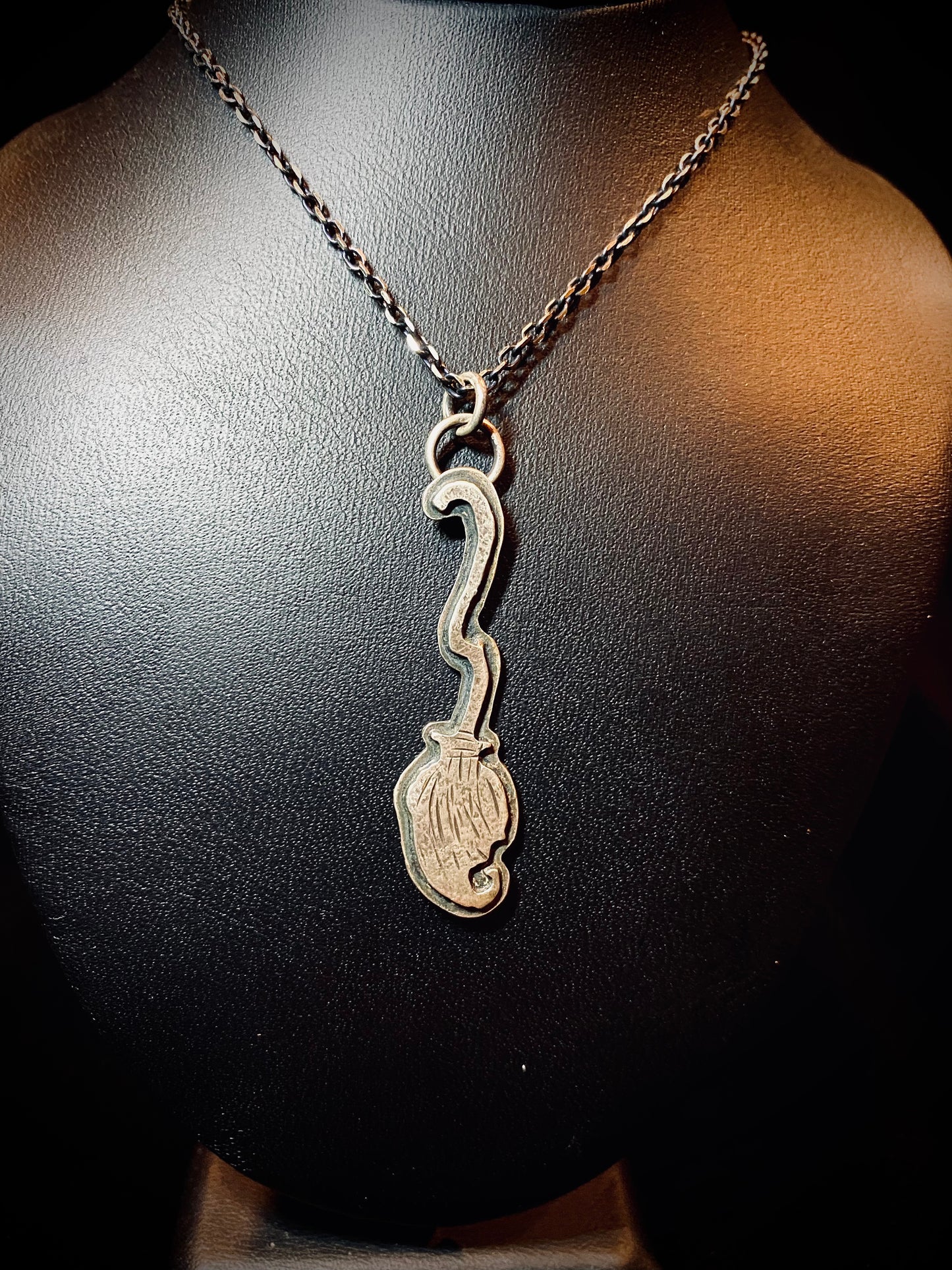 Von Desolate Sterling Silver Witch Broom Necklace