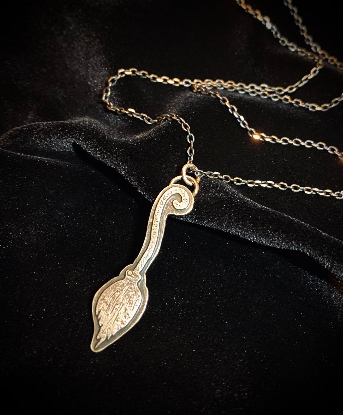 Von Desolate Sterling Silver Witch Broom Necklace
