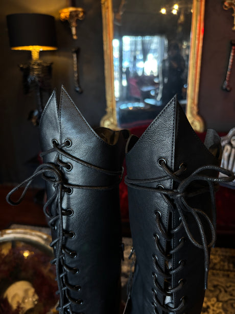 NWT Widow “Every Witch Way” Thigh High Pointed Toe Boots