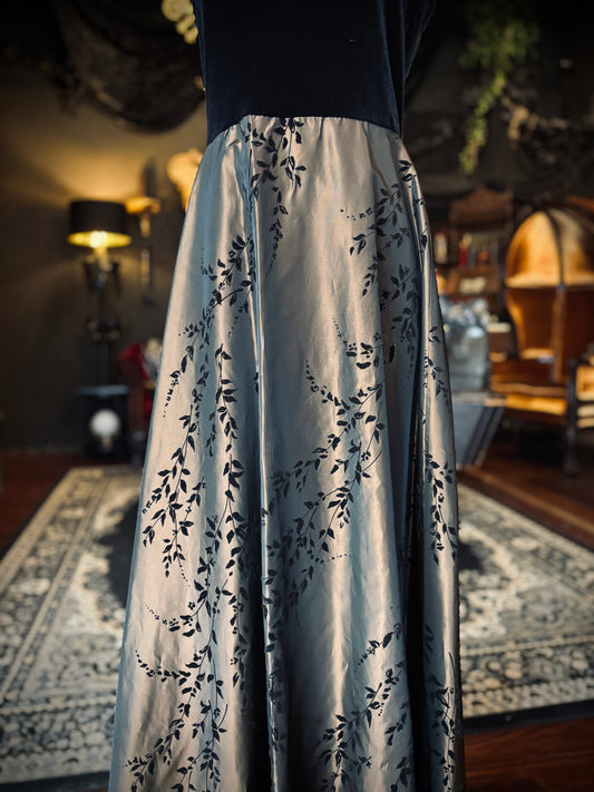 Velvet and bronze formal gown