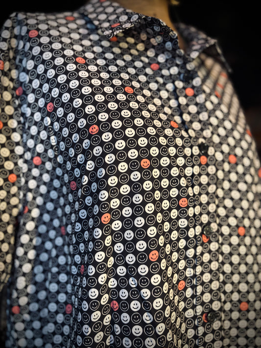 Wild Fang Smiley face short sleeve button down