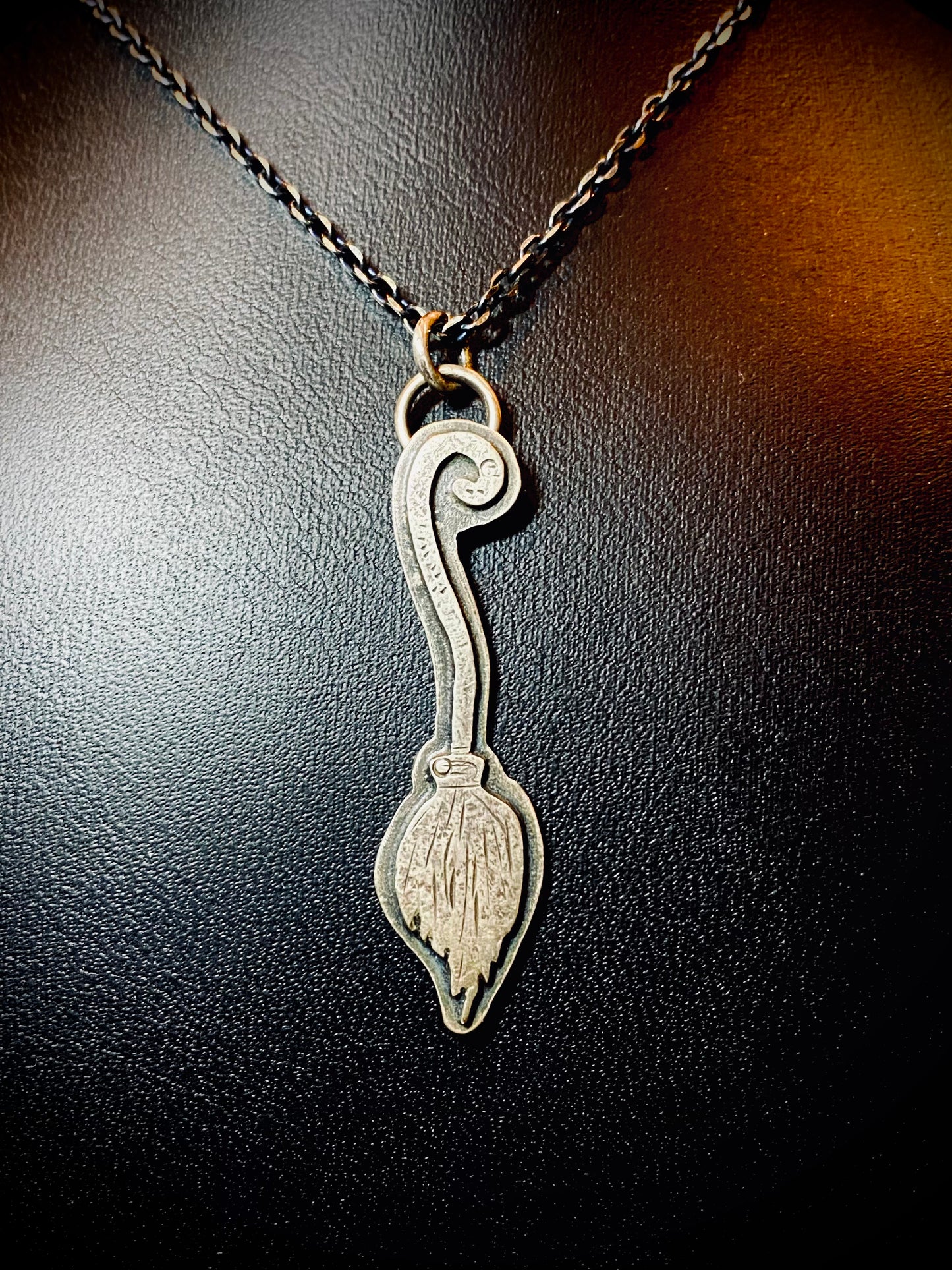 Von Desolate Sterling Silver Witch Broom Necklace
