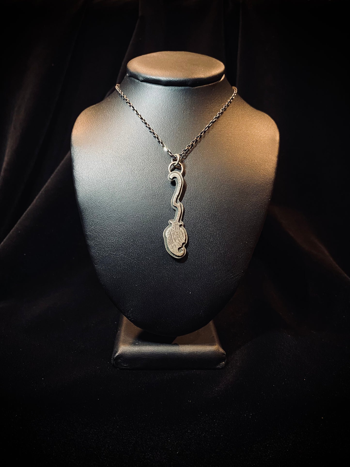 Von Desolate Sterling Silver Witch Broom Necklace