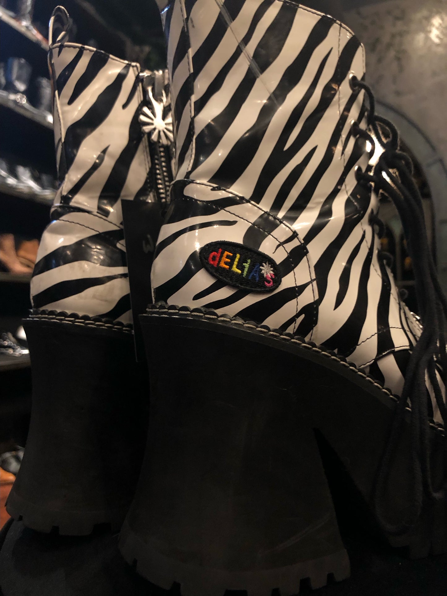 dELiA’s Zebra Print Platform Boots