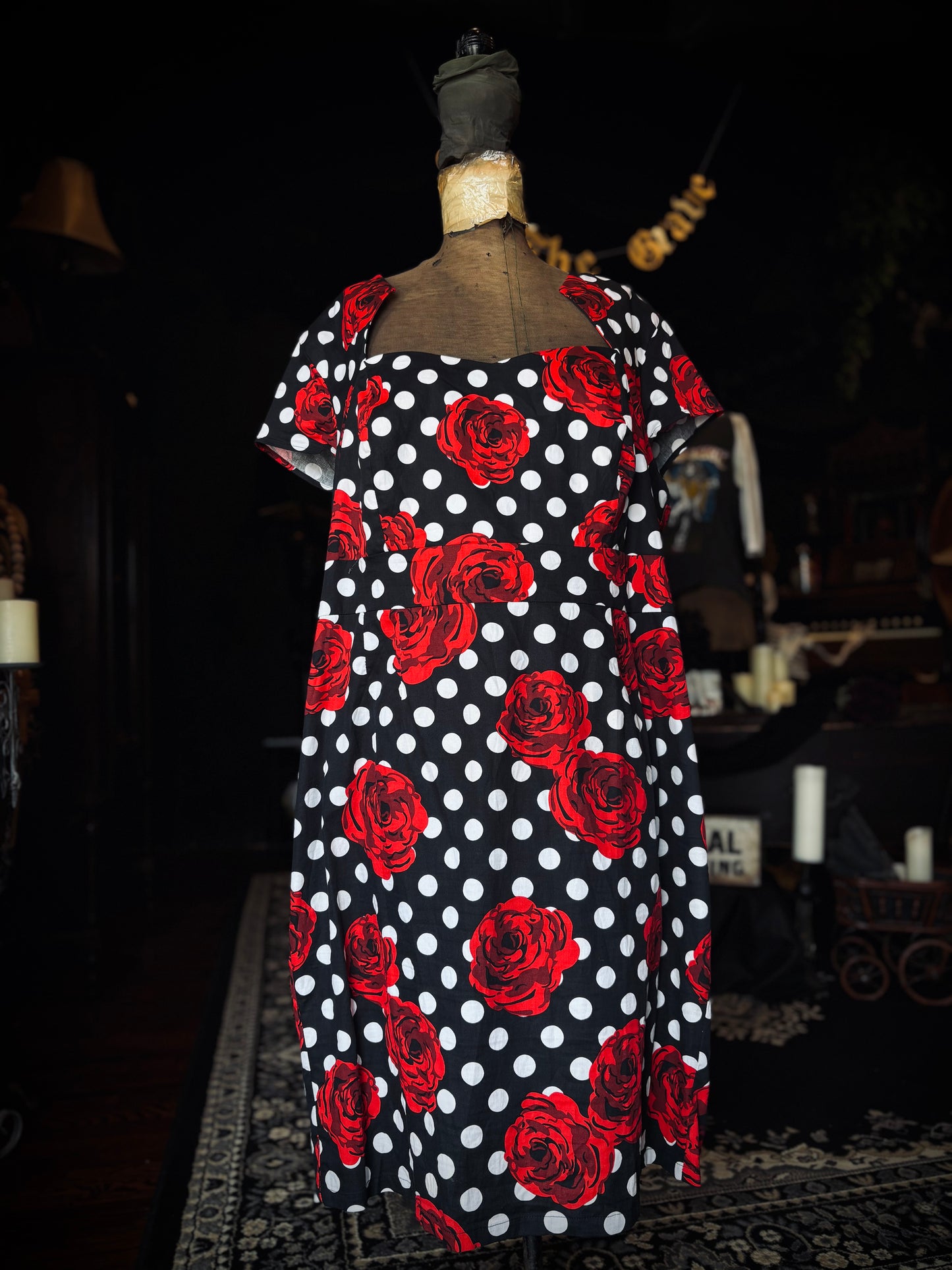 Grace Karin Rose Polkadot pinup dress