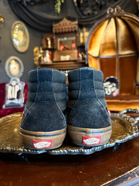 Vans Classic Black Canvas and Suede Leather High Top Skateboarding Sneakers