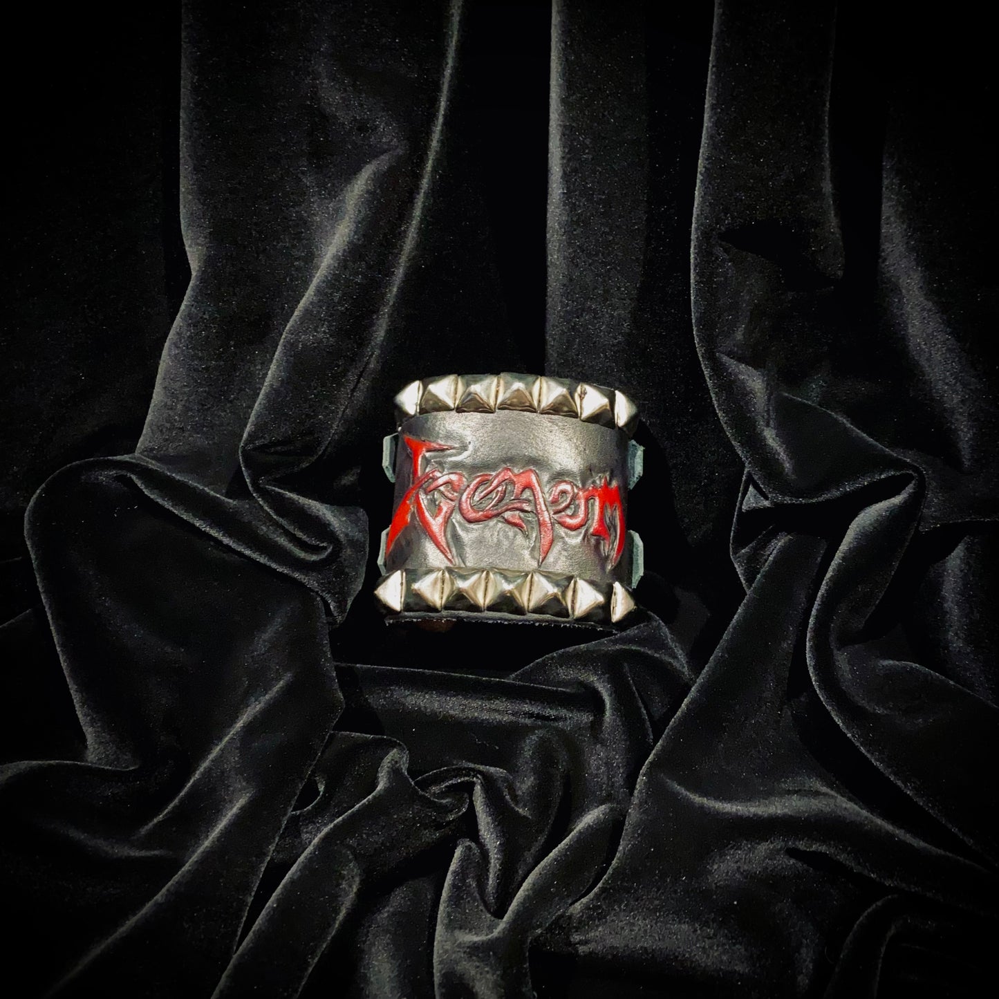 Diggers Leather Studded “Venom” Buckled Wrist Cuff