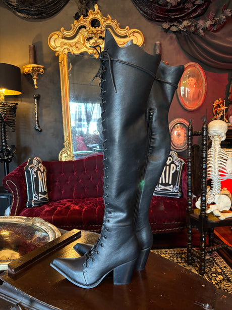NWT Widow “Every Witch Way” Thigh High Pointed Toe Boots