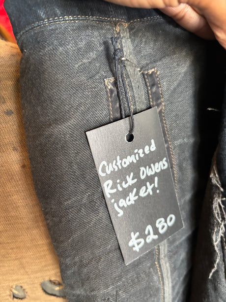 Rick Owen’s DRKSHDW Denim & Leather Customized Jacket