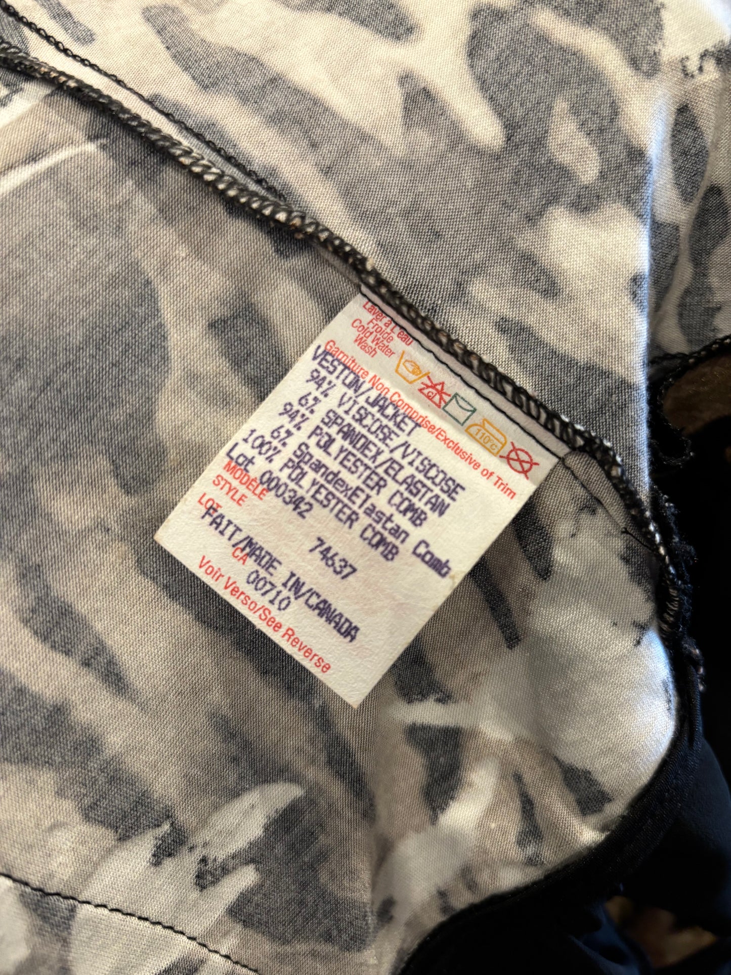 Vintage Joseph Ribhoff Cropped Animal Print Blazer