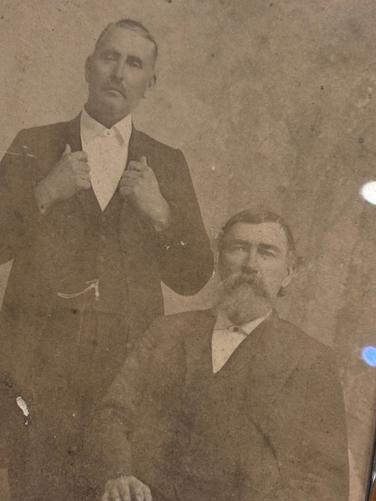 Vintage framed photograph of two Texan Gentleman