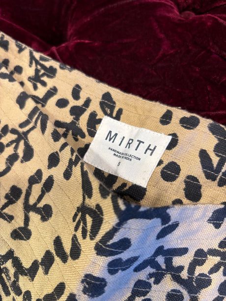 Mirth Vintage Straight Leg Tan with Black Floral Print High Waisted Pants