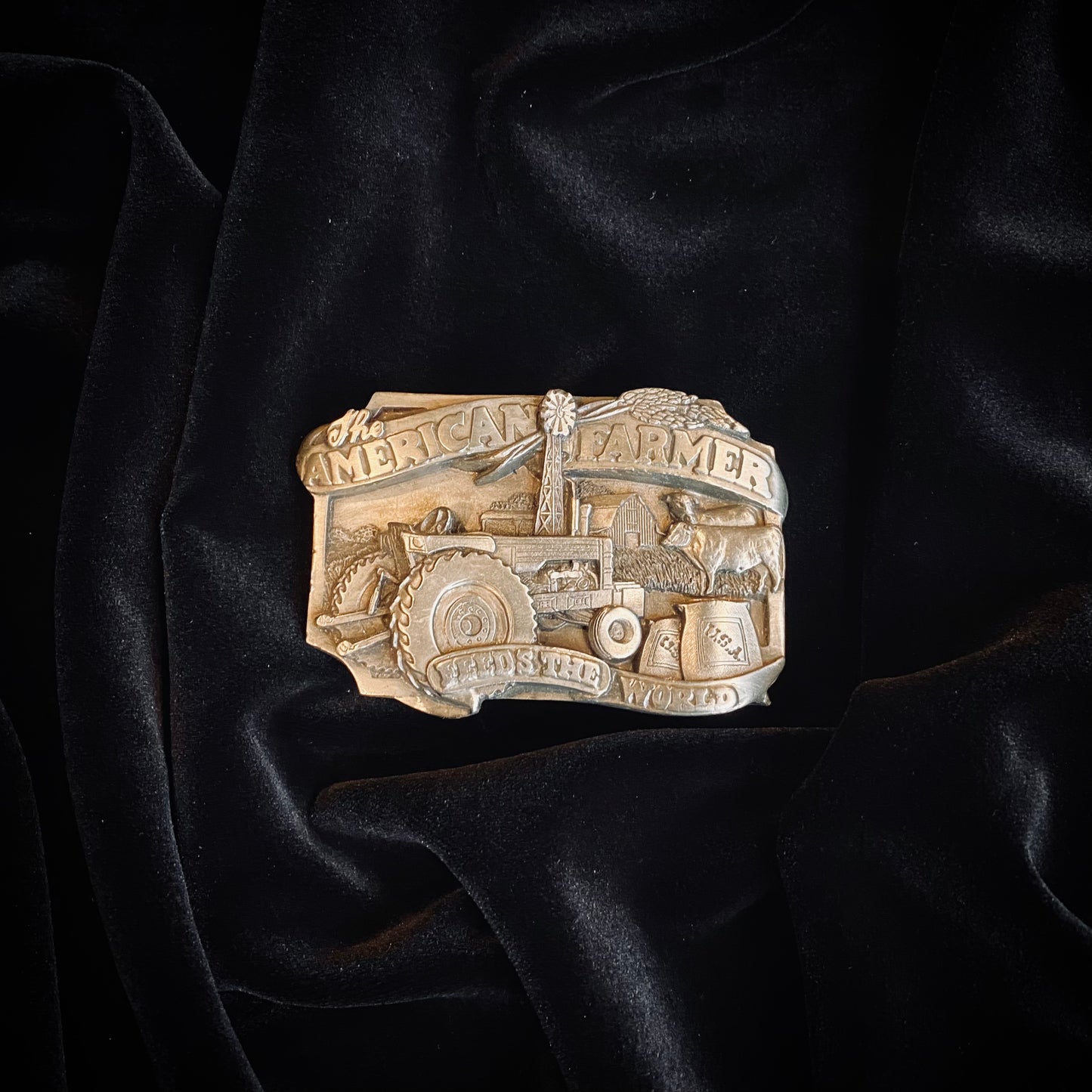 Vintage Siskiyou Buckle Co. “American Farmers” Belt Buckle